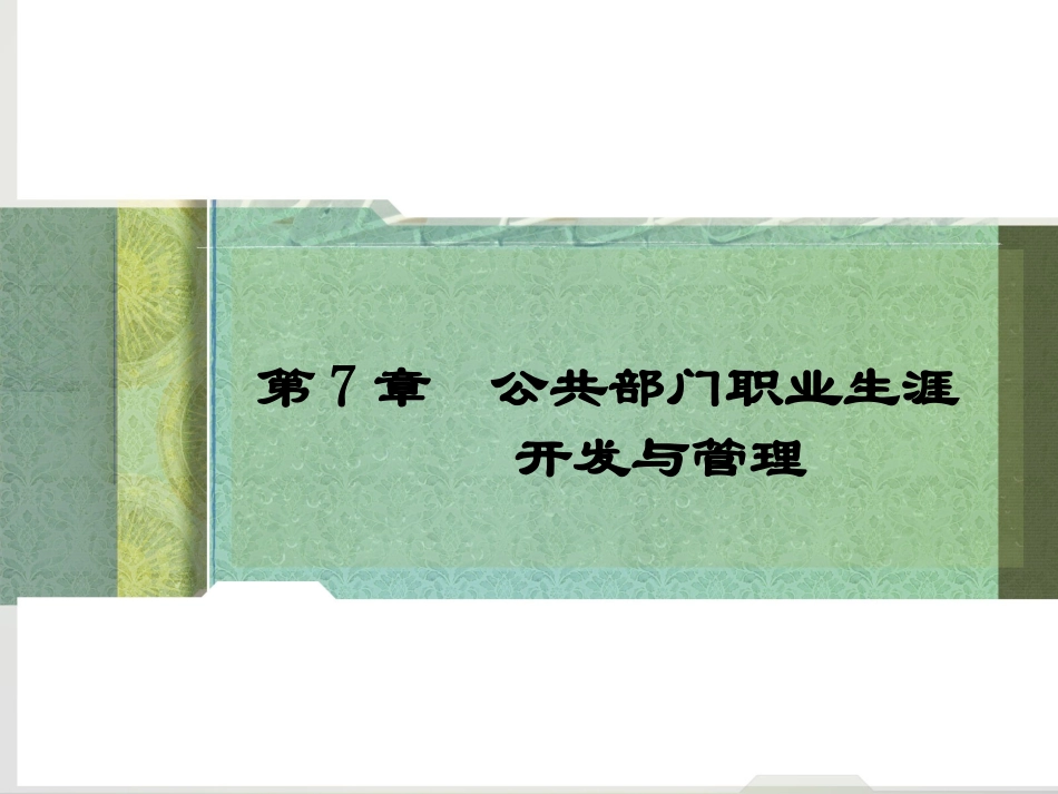 第七章_公共部门职业生涯开发与管理_第1页