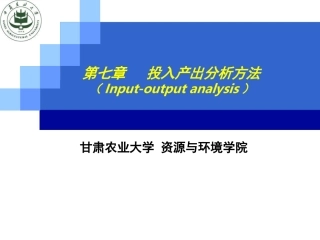 第七章+投入产出方法