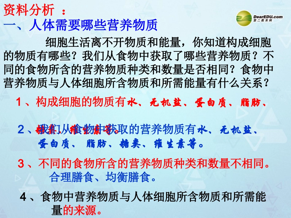 第一节 食物中的营养物质课件_第3页