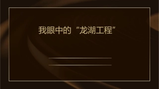 我眼中的“龙湖工程”课件