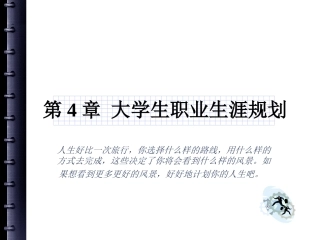 第4章：职业生涯规划