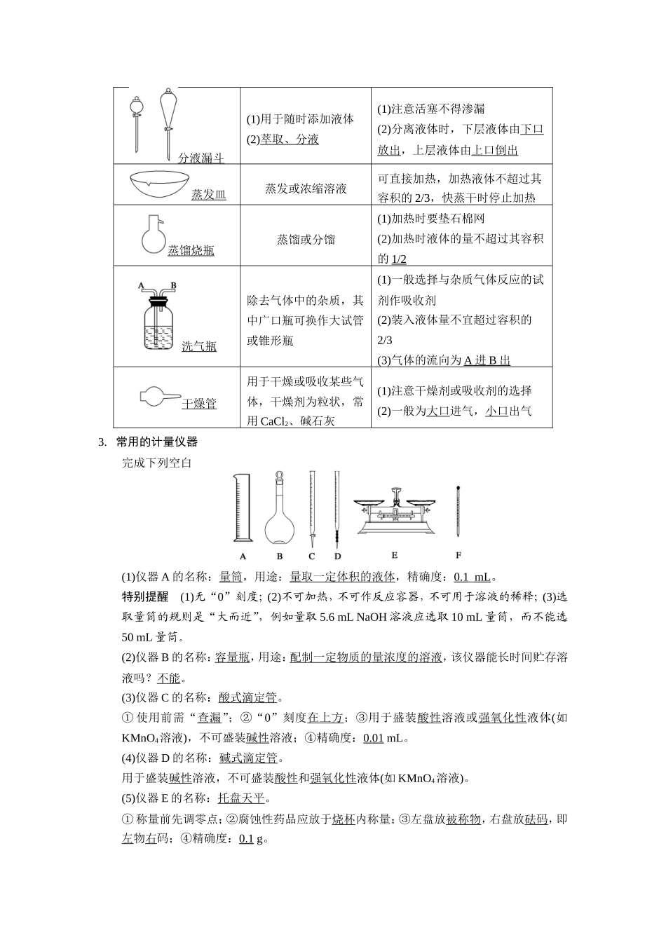 第1讲 化学实验基础知识和技能_第2页