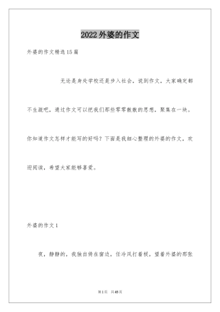 2024外婆的作文_9