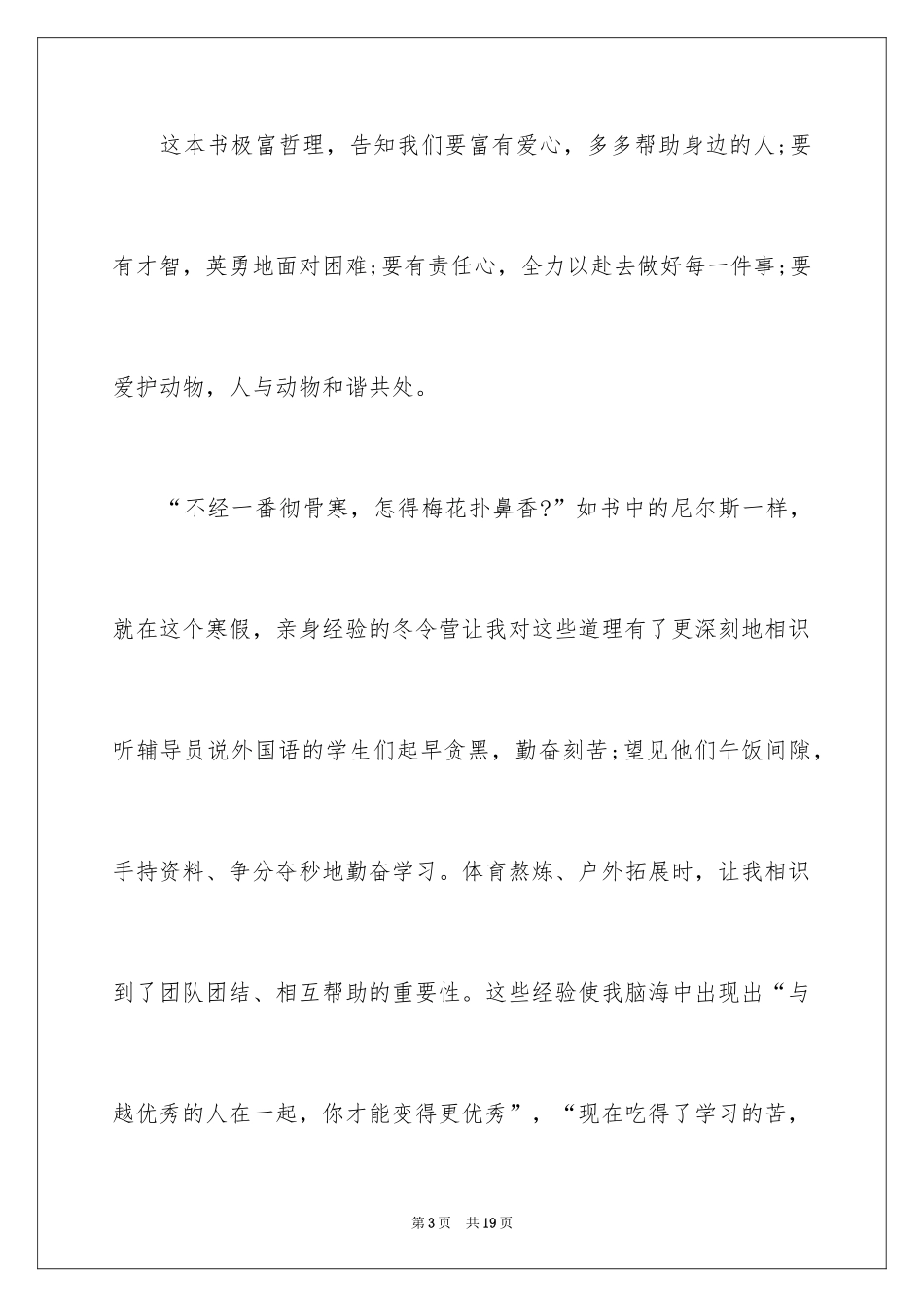2024四年级骑鹅旅行记读后感_第3页