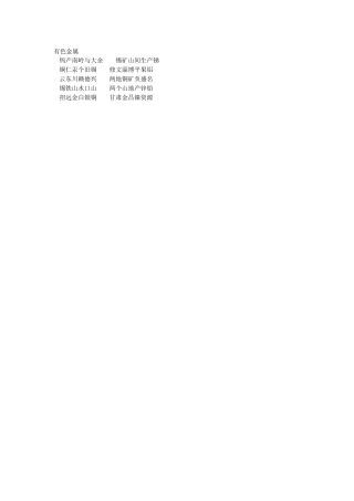 地理记忆-有色金属