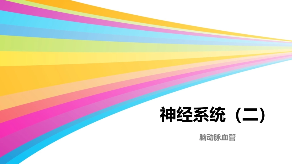 神经系统(二)脑动脉血管_第1页