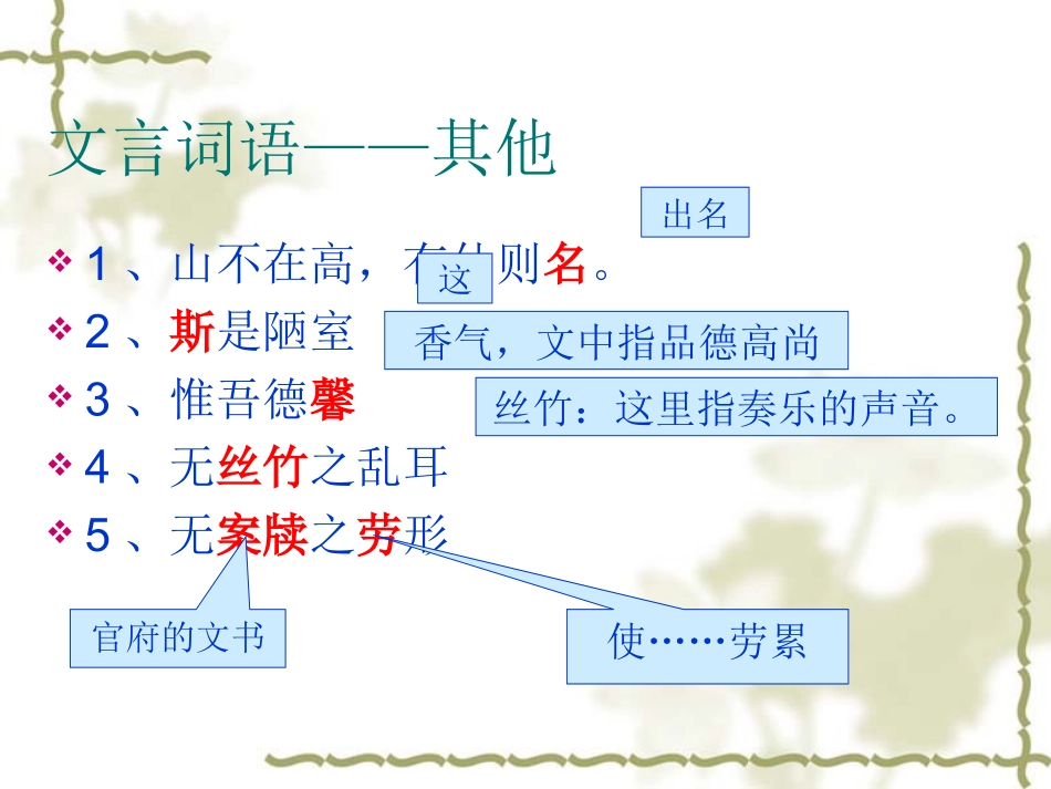 2014届中考语文《陋室铭》复习课件（9页）_第3页