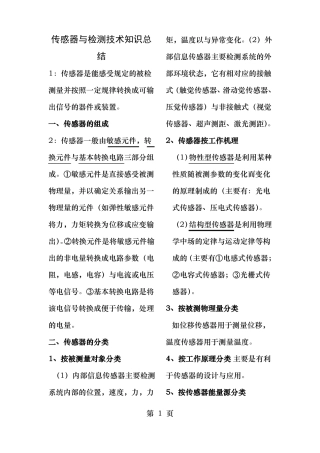 传感器和检测技术重点知识点总结