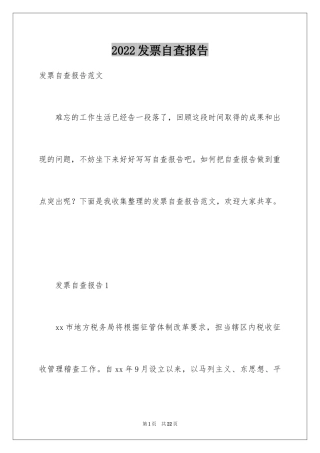 2024发票自查报告