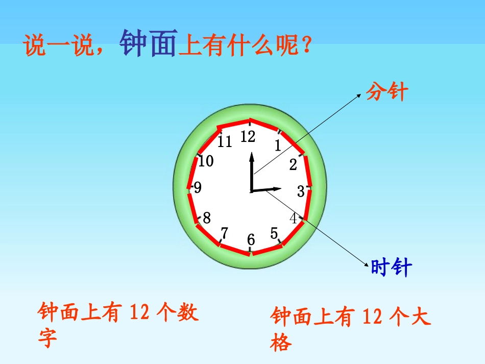 一年级数学上册认识钟表课件_第3页