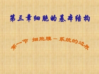 生物高中必修1第三章第一节课件1