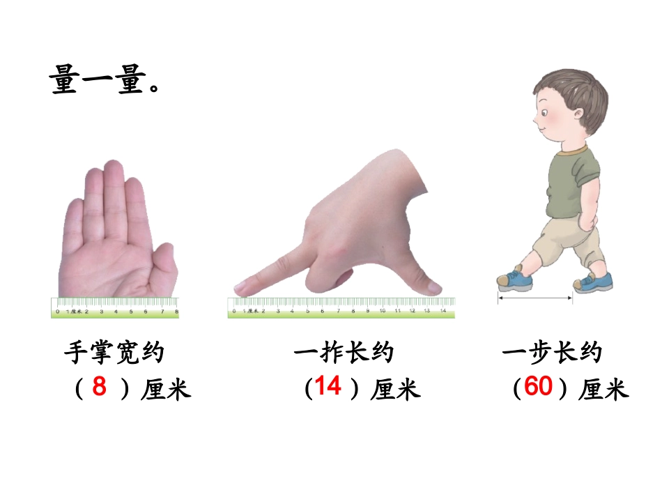 二年级数学上册第一单元：长度单位11认识厘米和米第一课时课件_第2页