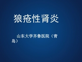 狼疮性肾炎幻灯