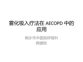 物化吸入疗法在AECOPD