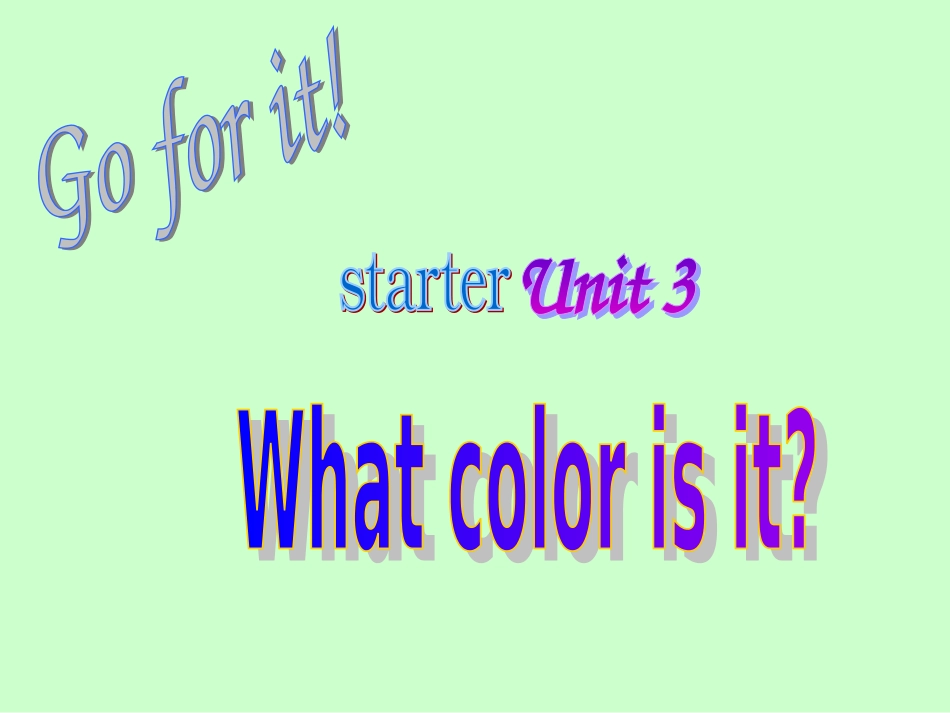 2012新人教版英语七年级上册预备篇第三单元课件_第3页