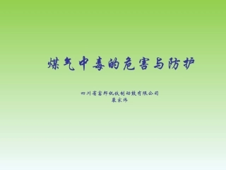 煤气中毒的危害与防护
