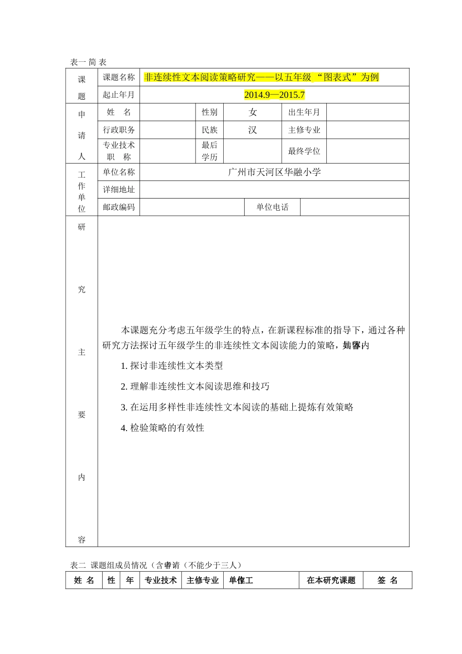 非连续性文本阅读策略研究小课题申报书_第2页