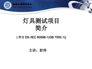 灯具测试内容
