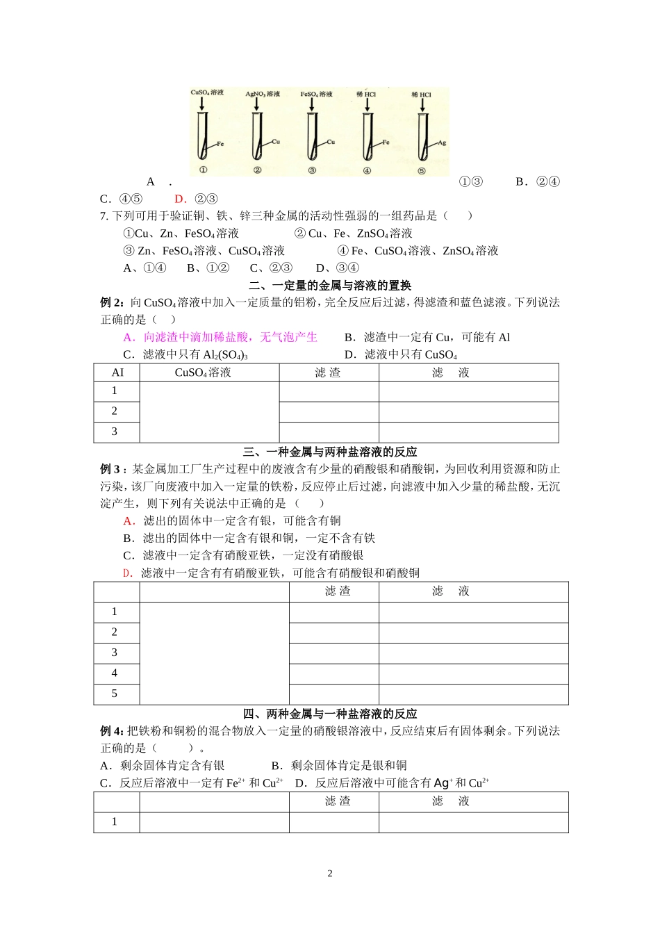 金属活动性专题_第2页