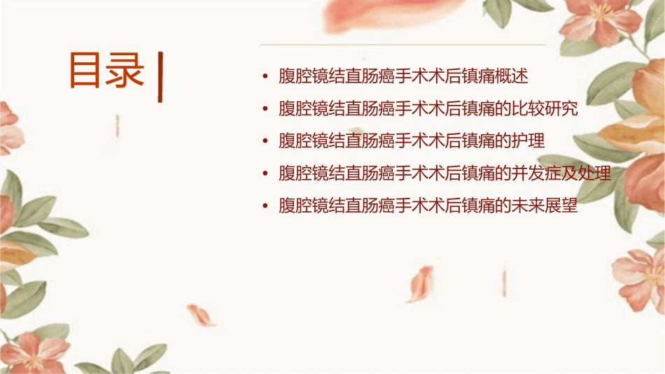 腹腔镜结直肠癌手术术后镇痛效果比较护理课件_第2页