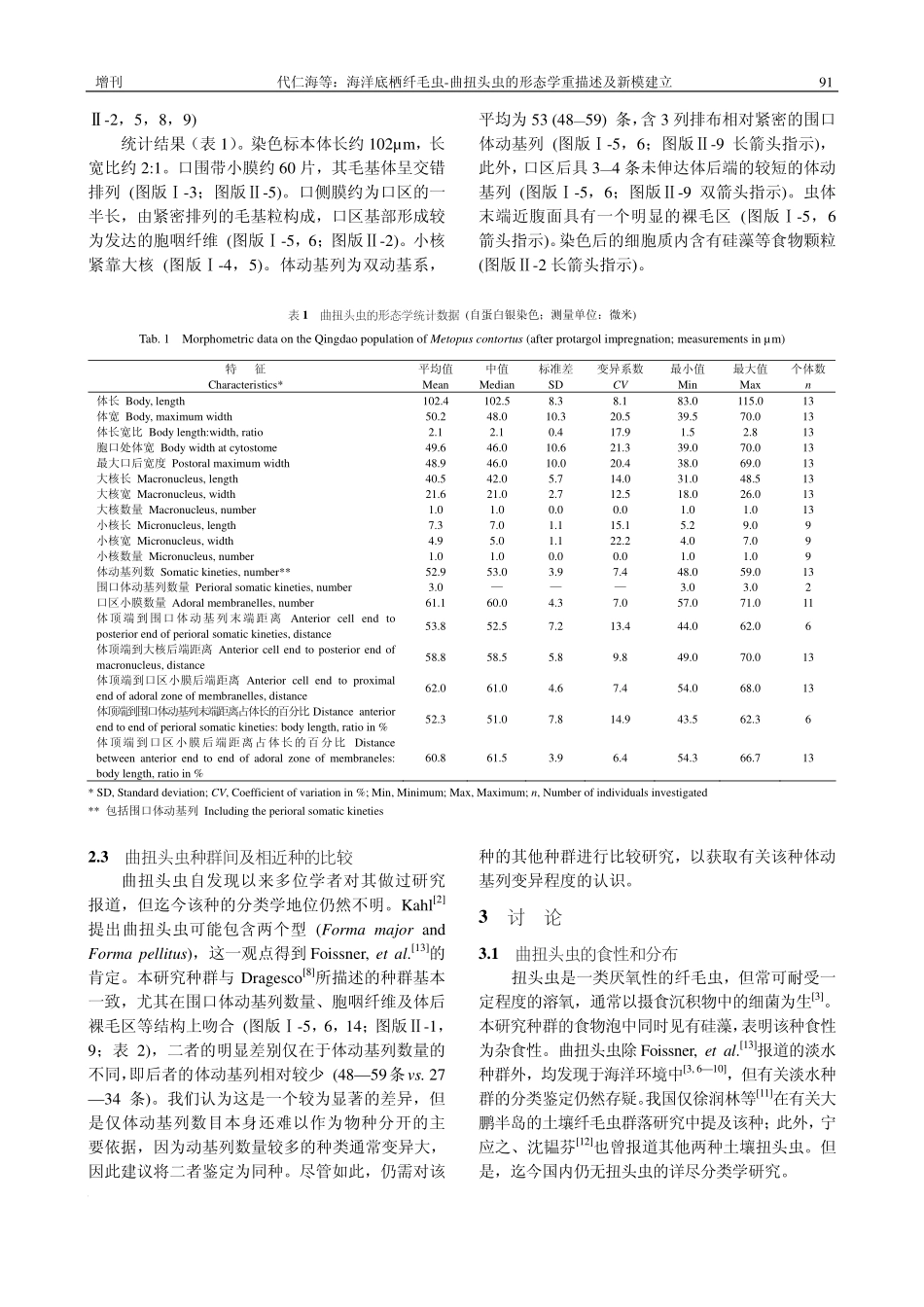 海洋底栖纤毛虫-曲扭头虫的形态学重描述及新模建立_第2页