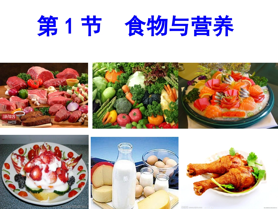 浙教版九年级上册第四章-代谢与平衡第1节-食物与营养(共25张PPT)_第1页