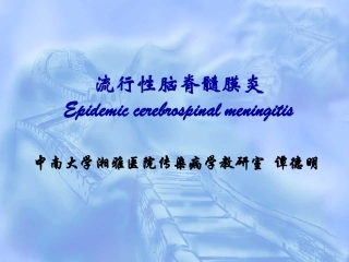流行性脑脊髓膜炎知识要点