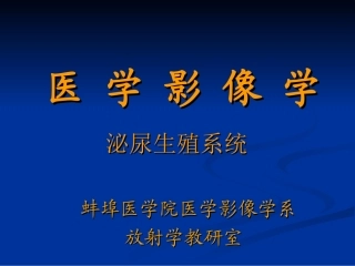 泌尿生殖系统和腹膜后间隙