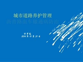 沥青路面车辙通病防治