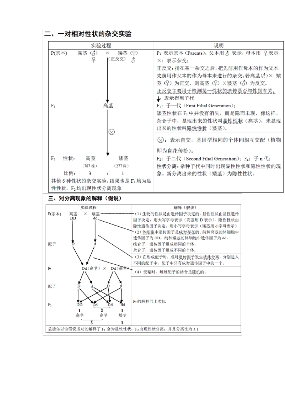 知识清单11孟德尔遗传定律2022年高考生物一轮复习必背知识清单_第3页
