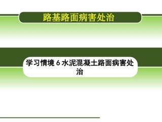 水泥混凝土路面病害处治