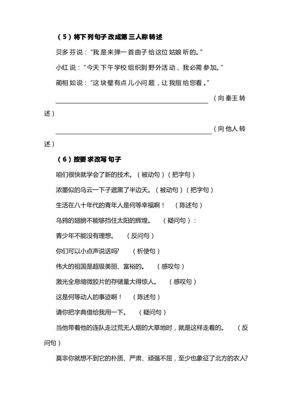 小学语文句型专项训练附答案_第2页