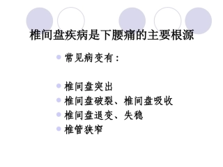 椎间盘源性下腰痛