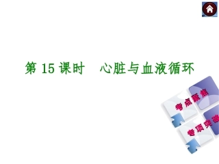 2015生物中考总复习课件（考点聚焦+归类探究+回归教材）：第15课时　心脏与血液循环