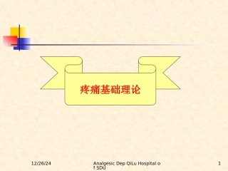 最新疼痛基理论及诊疗原则-PPT文档