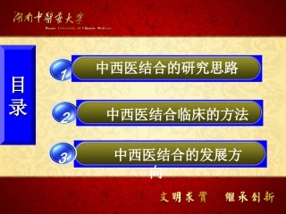 最新湖中西医结合研究思路与发展方向-PPT文档