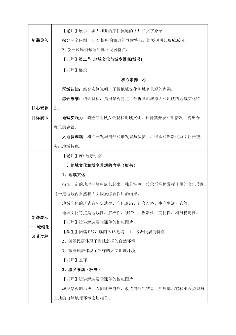 湘教版高一地理必修第二册2019版地域文化与城乡景观名师教案_第2页