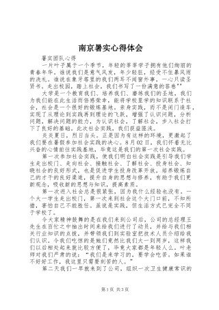 南京暑实心得体会