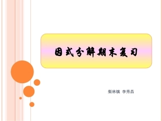 因式分解——初中数学复习教材课件PPT(1)