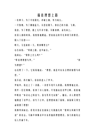 揣着理想上路