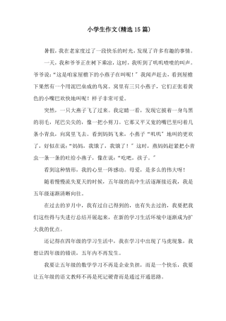 小学生作文精选15篇精选
