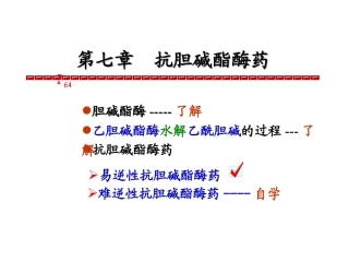 抗AChE药及胆碱受体阻断药