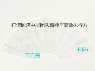 打造医院中层团队精神与高效执行力-丁广亮