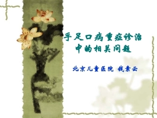 手足口病重症诊治中的相关问题(钱素云)
