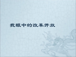 我眼中的改革开放