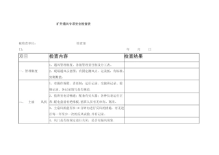 矿井通风专项安全检查表