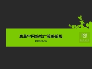 惠菲宁网络推广策略
