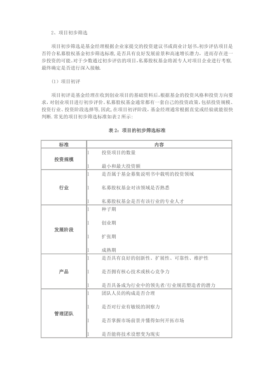 私募股权投资基金投资项目来源与评价_第2页