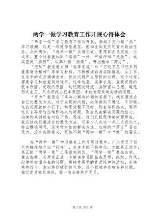 两学一做学习教育工作开展心得体会
