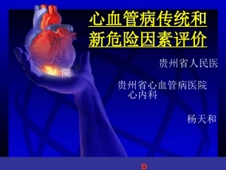 心血管病传统及新危险因素评价